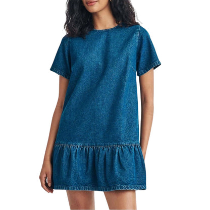 Blue - Front - Nobody's Child Womens-Ladies Denim Mini Dress