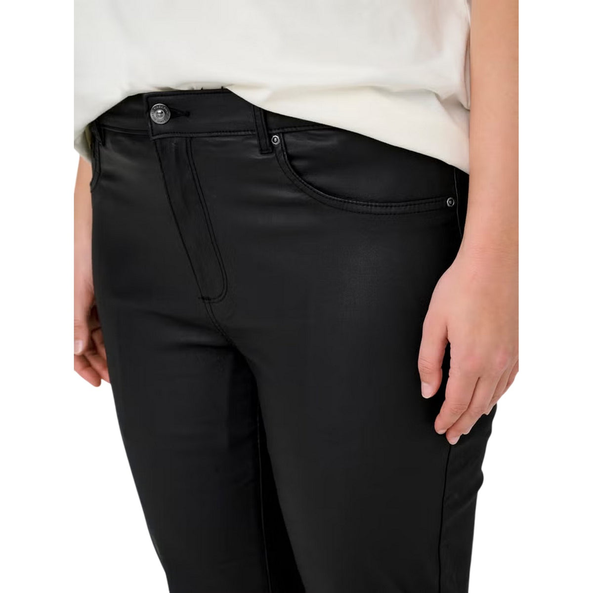 Black - Side - Only Womens-Ladies Carblush Flared Trousers