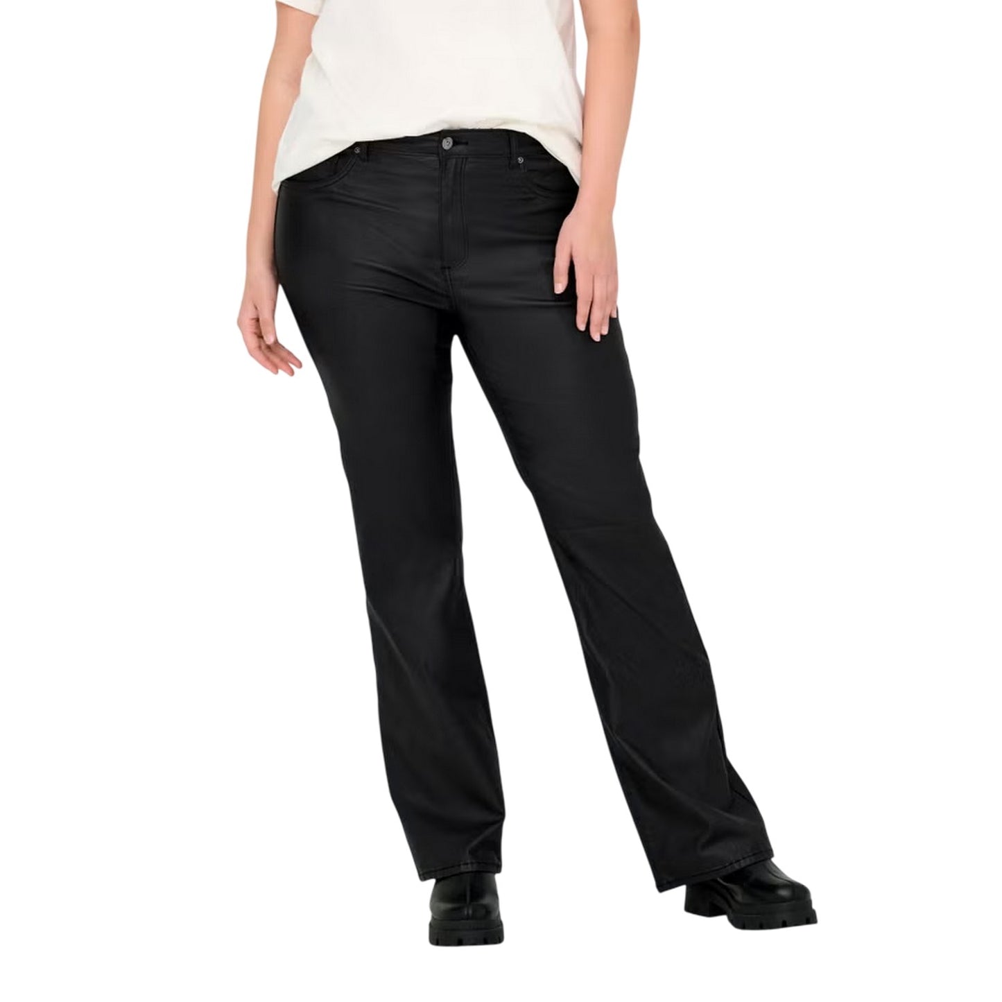 Black - Lifestyle - Only Womens-Ladies Carblush Flared Trousers