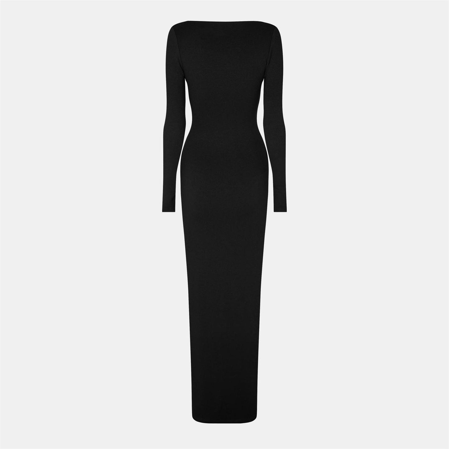 Black - Back - Ward Womens-Ladies Sculpt Polyester Square Neck Maxi Dress