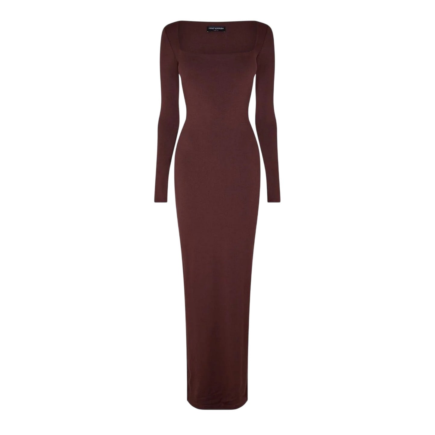 Chocolate - Front - Ward Womens-Ladies Sculpt Polyester Square Neck Maxi Dress