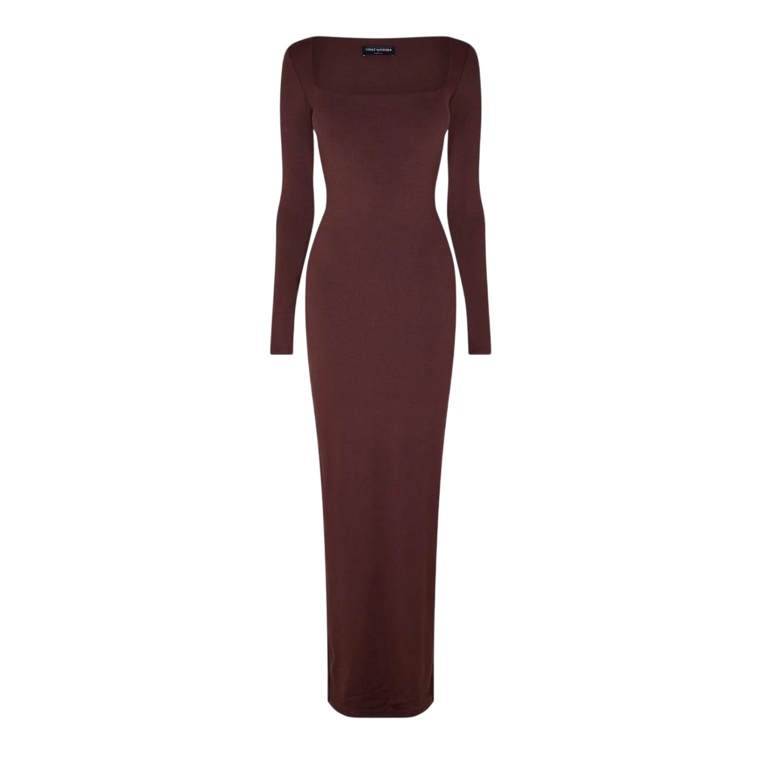 Chocolate - Front - Ward Womens-Ladies Sculpt Polyester Square Neck Maxi Dress