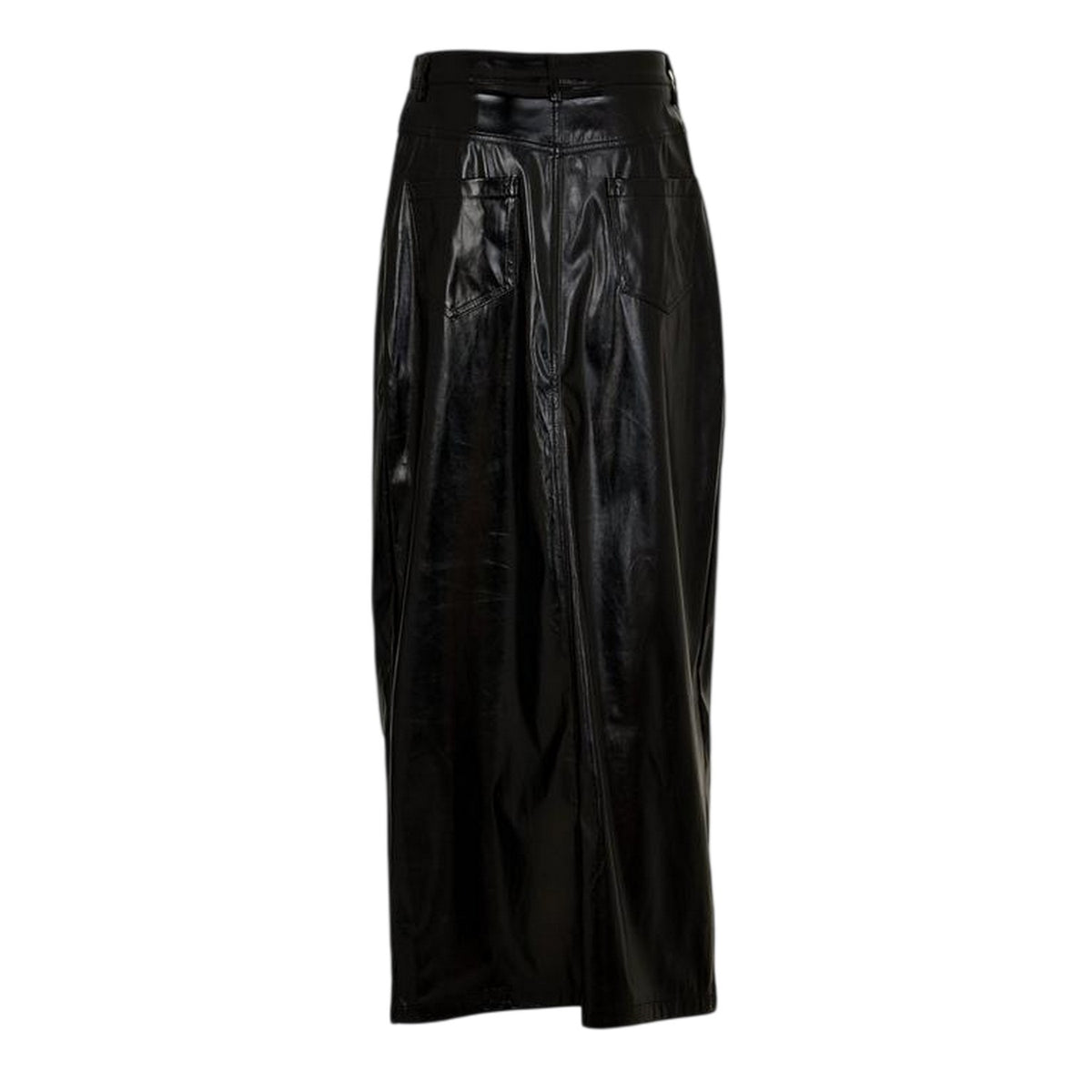 Black Metallic - Back - AmyLynn Womens-Ladies Lupe Metallic Front Slit Pencil Skirt