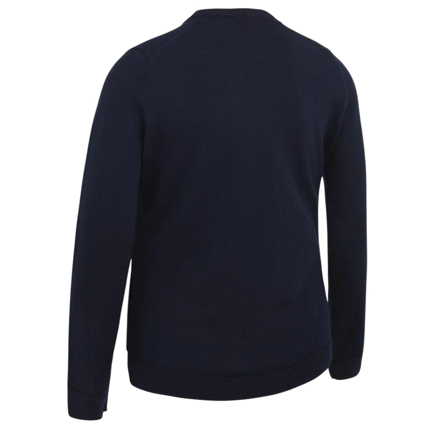 Dark Navy - Back - Callaway Womens-Ladies Fine Knit V Neck Long-Sleeved Golf Pullover