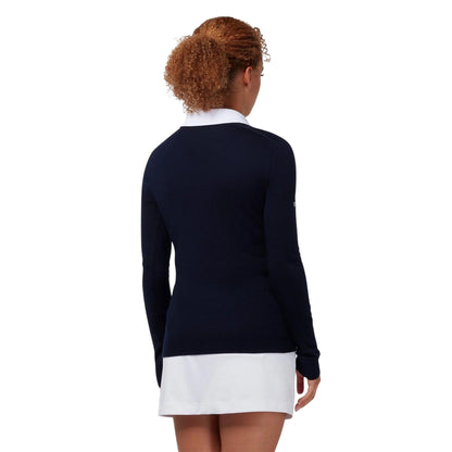 Dark Navy - Lifestyle - Callaway Womens-Ladies Fine Knit V Neck Long-Sleeved Golf Pullover
