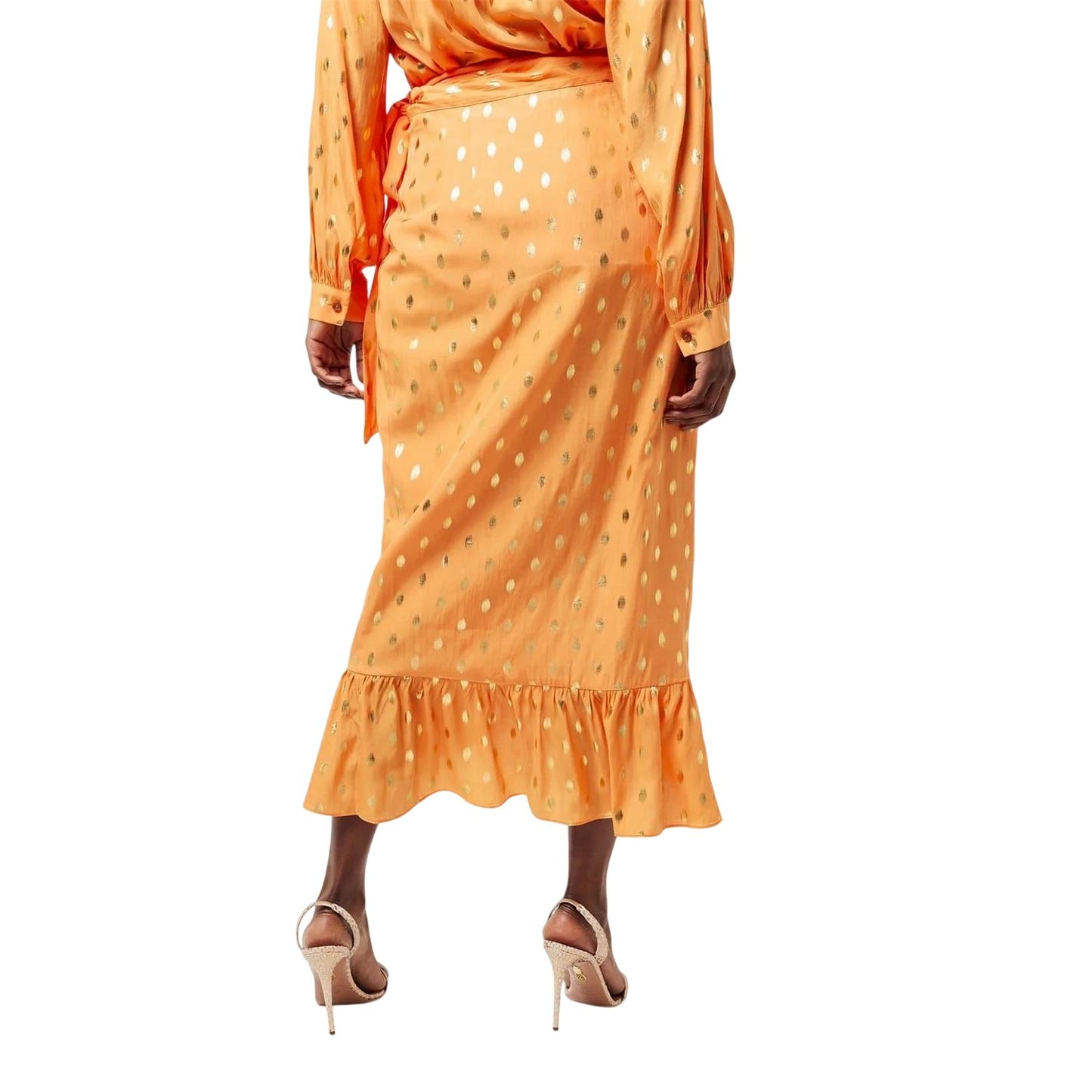 Peach - Lifestyle - Never Fully Dressed Womens-Ladies Polka Dot Midi Skirt