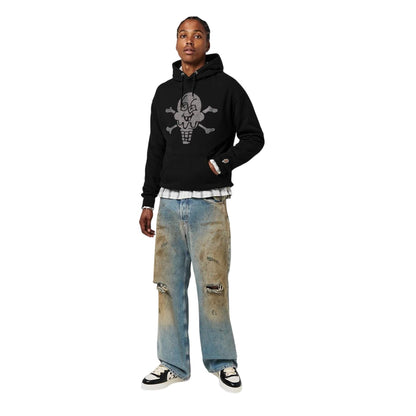 Black - Pack Shot - ICECREAM Unisex Adult Skull And Crossbones Sweatshirt