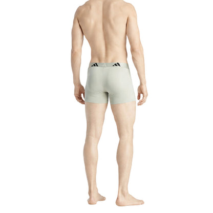 Black-Off White-Grey - Side - Adidas Mens Cotton Flexible Active Boxer Shorts (Pack of 3)