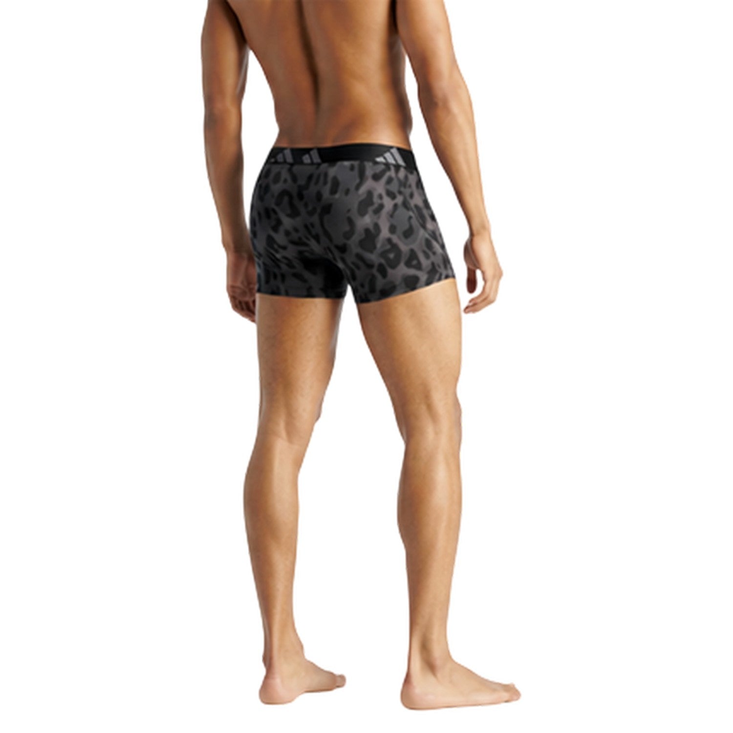 Grey-Dark Grey-Black - Side - Adidas Mens Cotton Flexible Active Boxer Shorts (Pack of 3)
