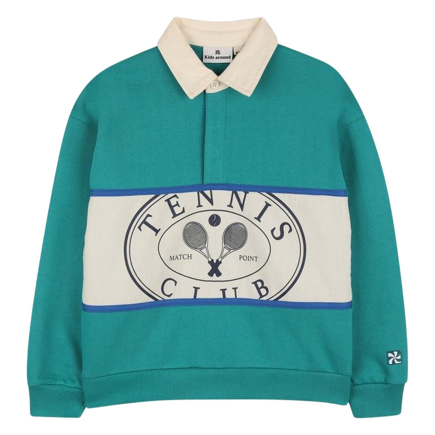 Green - Front - Kids Around Childrens-Kids Long-Sleeved Tennis Polo Shirt