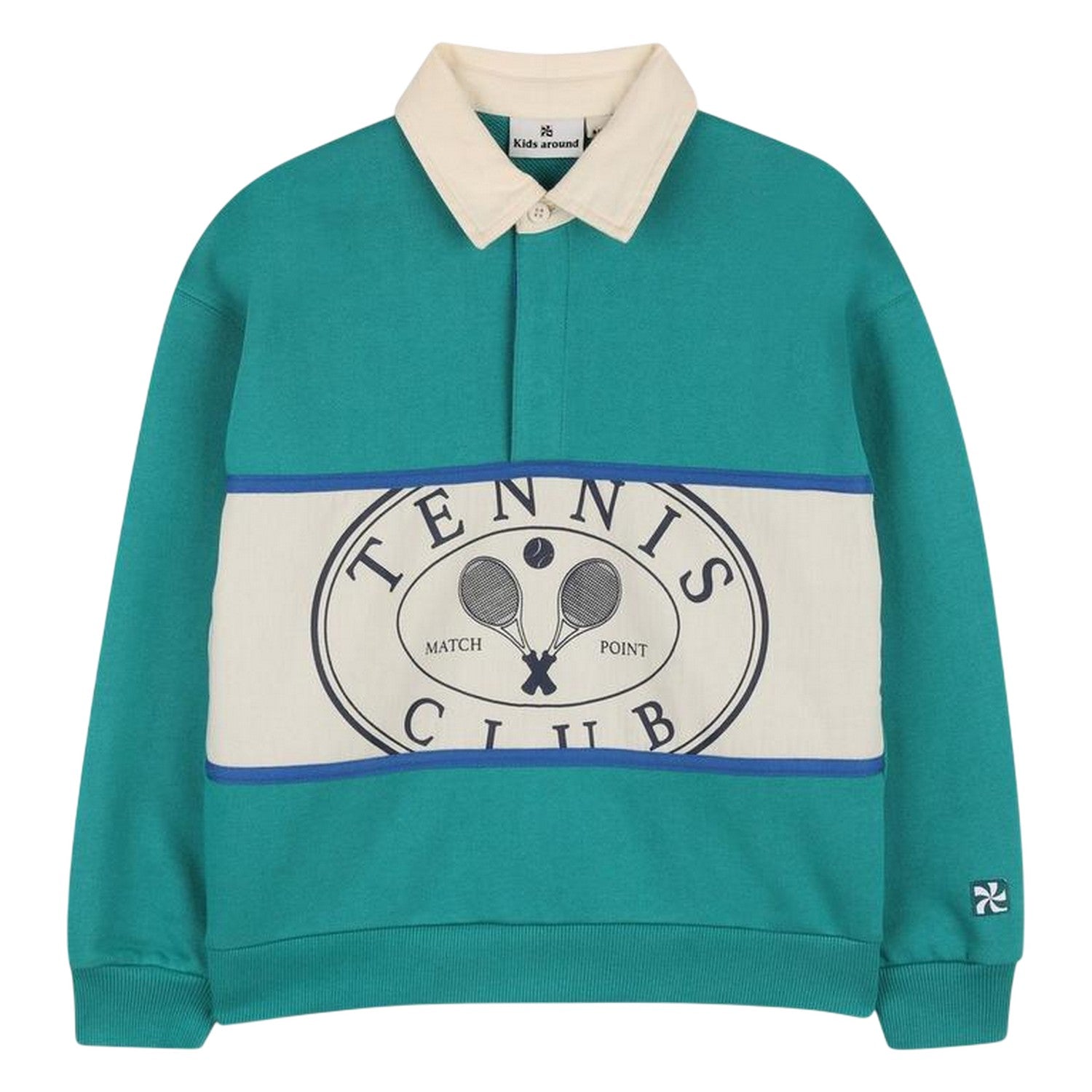 Green - Front - Kids Around Childrens-Kids Long-Sleeved Tennis Polo Shirt