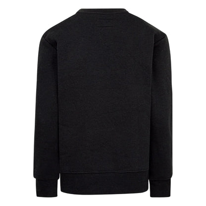 Black - Back - Nike Childrens-Kids Air Jordan Logo Fleece Crew Neck Sweatshirt