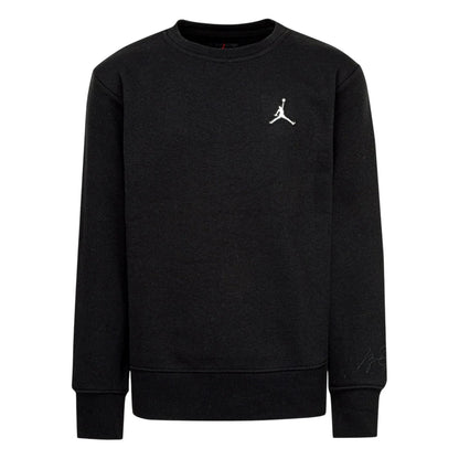 Black - Front - Nike Childrens-Kids Air Jordan Logo Fleece Crew Neck Sweatshirt