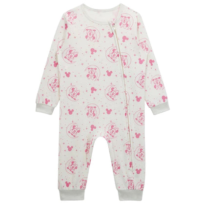 Pink-White - Side - Disney Baby Minnie Mouse Snug Fit Sleepsuit (Pack of 3)