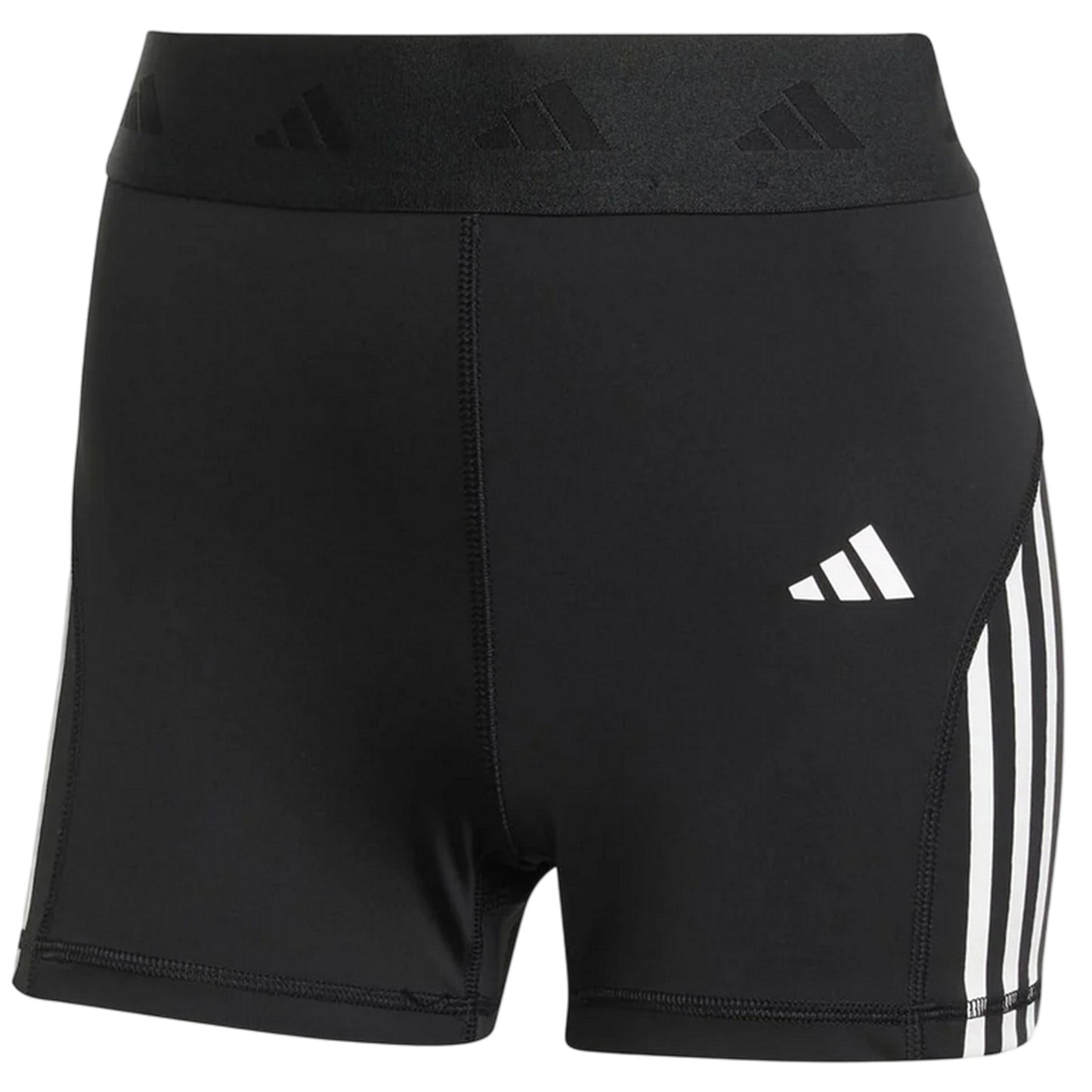 Black - Front - Adidas Womens-Ladies Hyperglam 3 Stripes Shorts