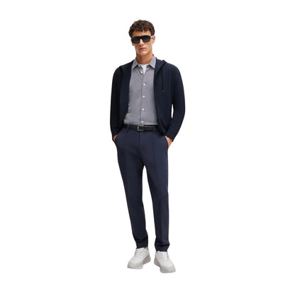 Dark Blue - Pack Shot - Boss Mens P-Olson Hooded Shirt