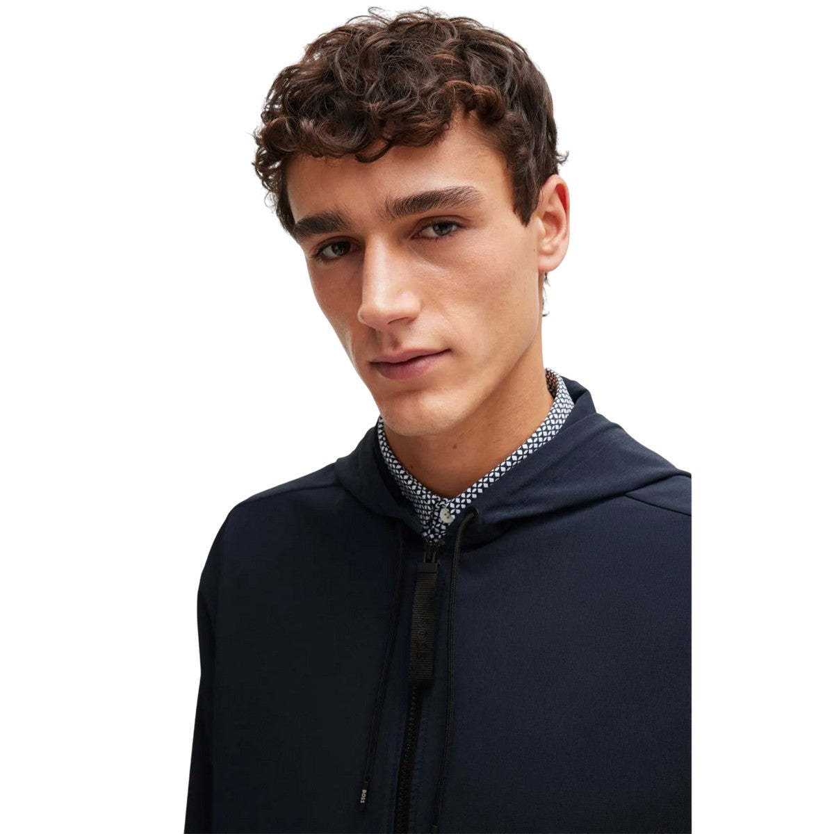 Dark Blue - Lifestyle - Boss Mens P-Olson Hooded Shirt