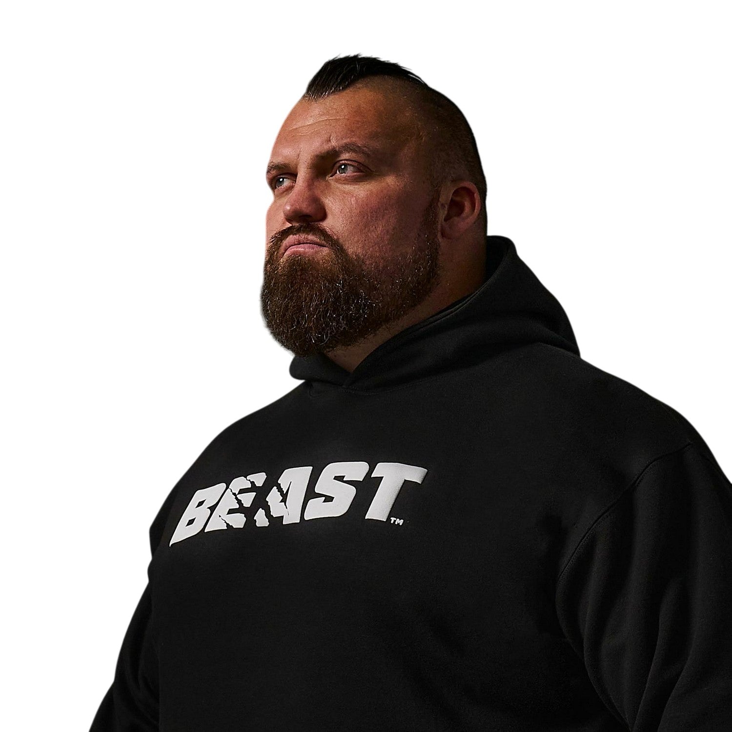 Black - Side - BEAST Mens Core Heavyweight Hoodie