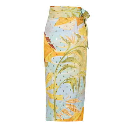 Blue - Back - Never Fully Dressed Womens-Ladies Jaspre Wrap Midi Skirt