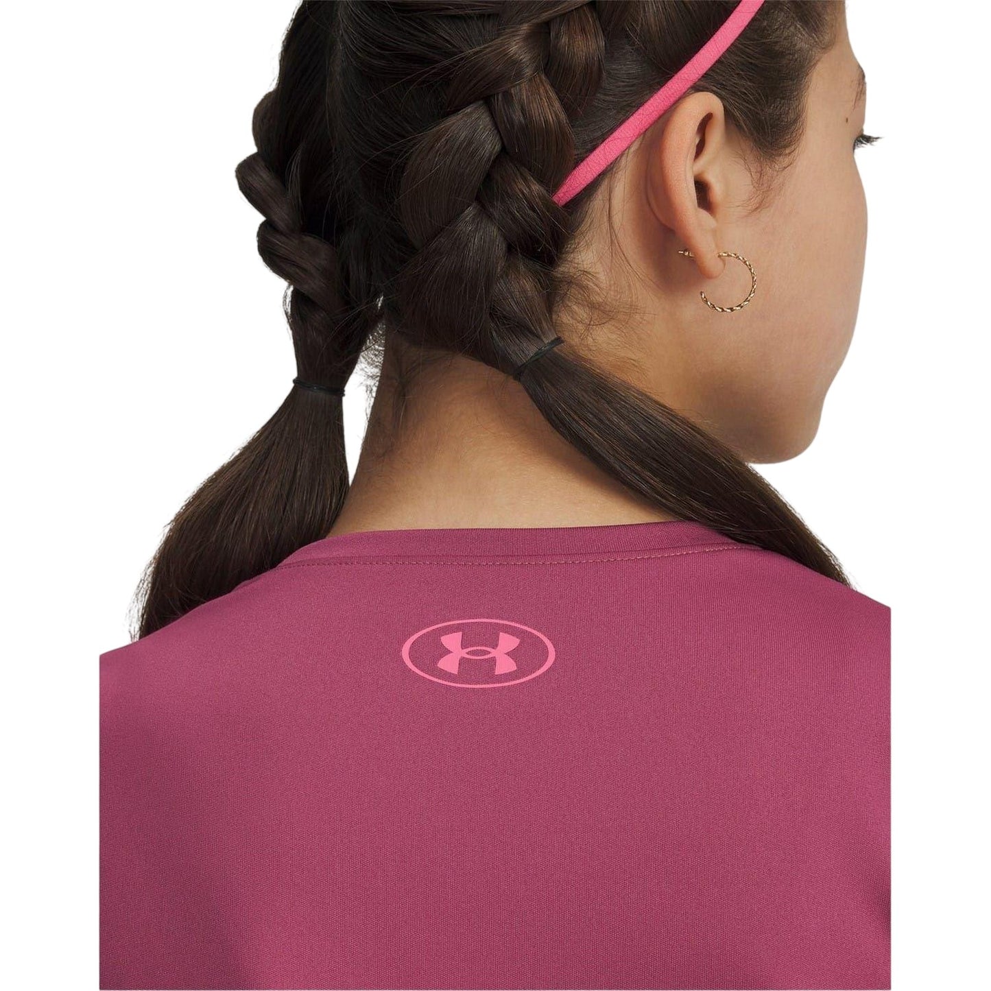 Fuchsia - Side - Under Armour Childrens-Kids Tech Varsity Performance T-Shirt