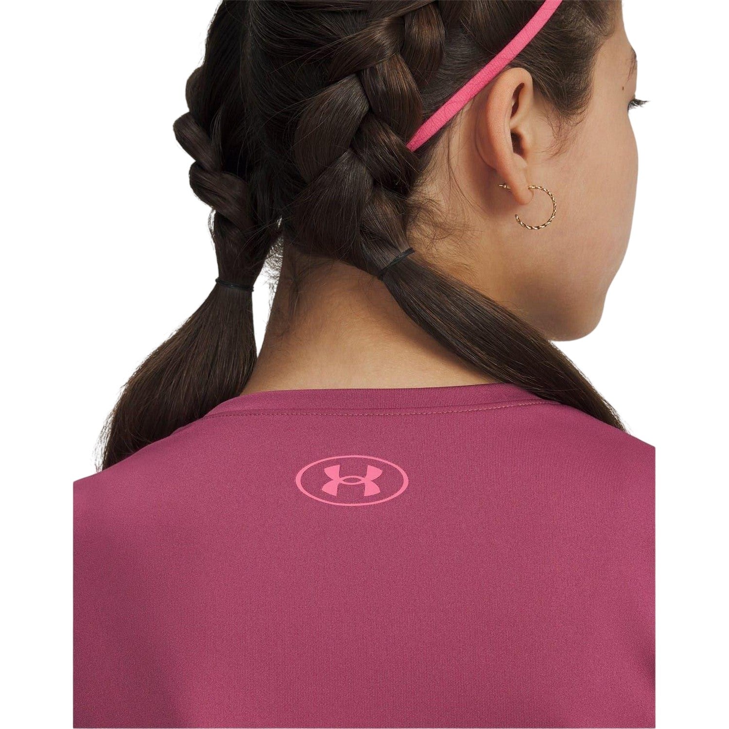 Fuchsia - Side - Under Armour Childrens-Kids Tech Varsity Performance T-Shirt