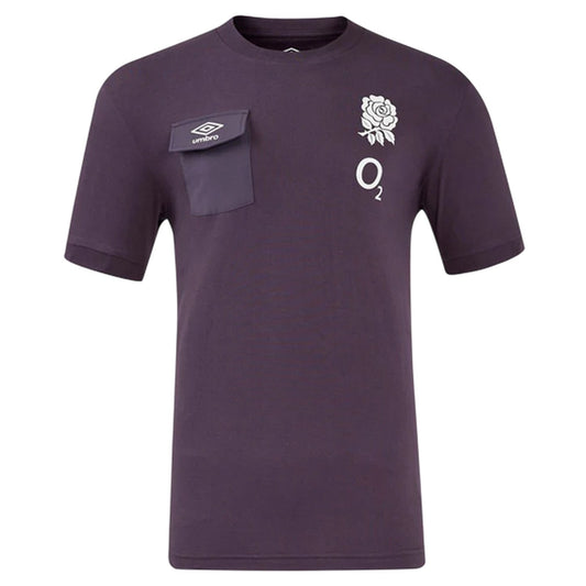 Nightshade - Front - Umbro Mens Presentation 2024 England Rugby Chest Pocket T-Shirt