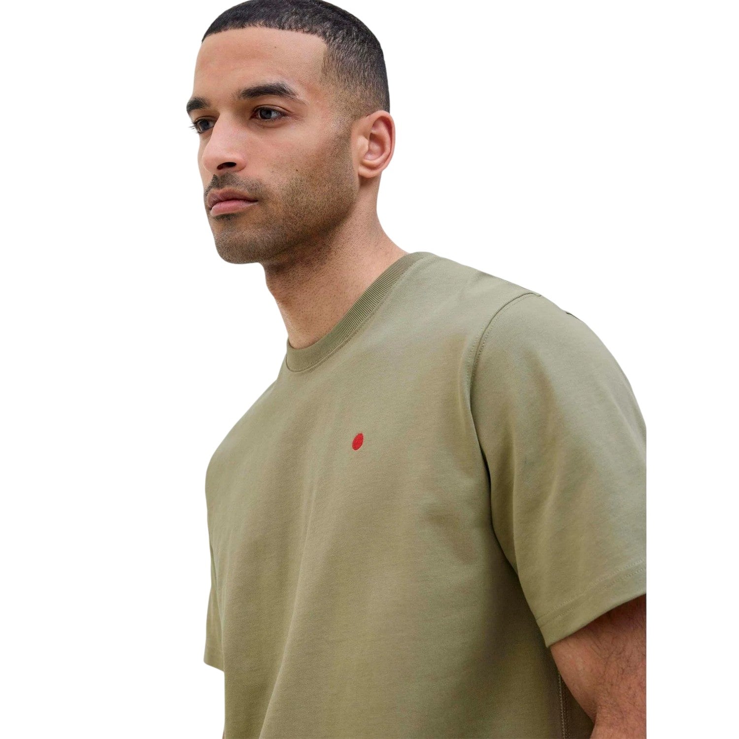 Aloe Green - Side - Jack And Jones Mens Royal Denim Division Embroidered T-Shirt