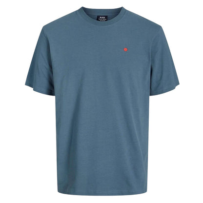 Orion Blue - Front - Jack And Jones Mens Royal Denim Division Embroidered T-Shirt