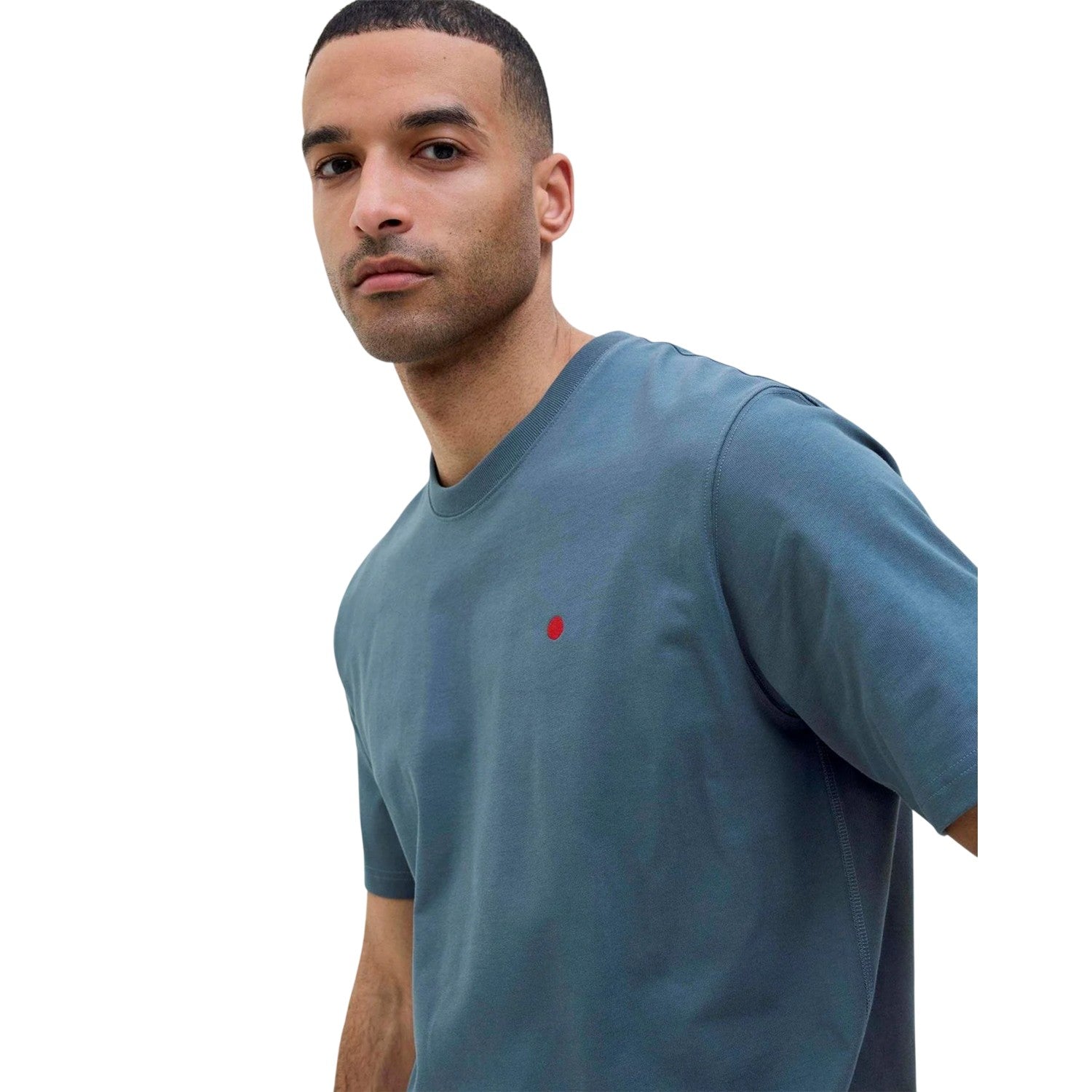Orion Blue - Side - Jack And Jones Mens Royal Denim Division Embroidered T-Shirt