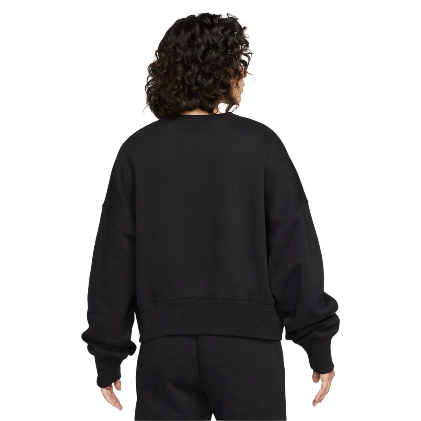 Black - Back - Nike Womens-Ladies Phoenix Fleece Crew Neck Oversized Sweatshirt
