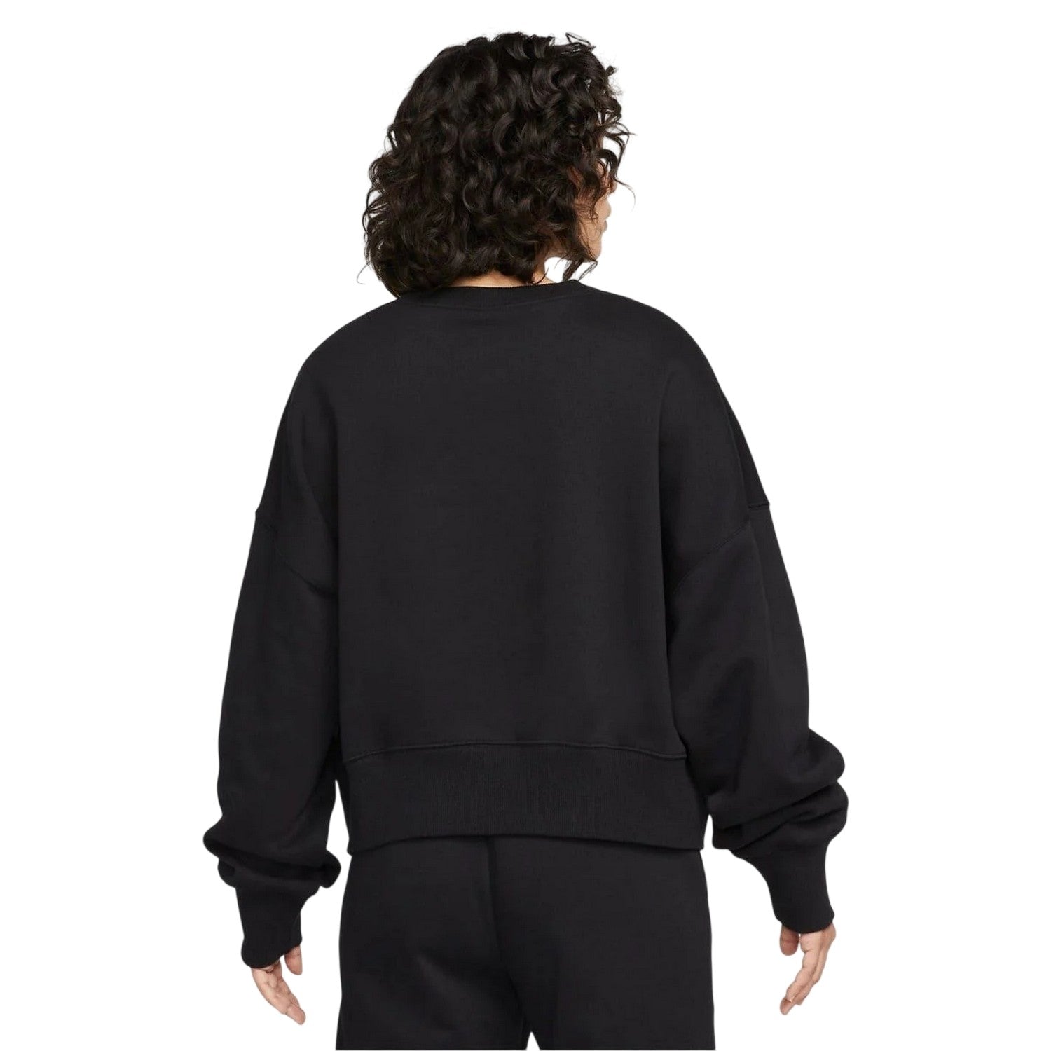 Black - Back - Nike Womens-Ladies Phoenix Fleece Crew Neck Oversized Sweatshirt