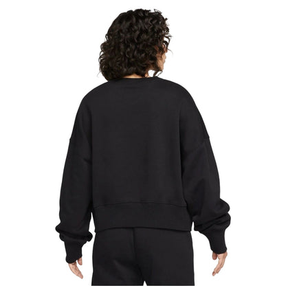 Black - Back - Nike Womens-Ladies Phoenix Fleece Crew Neck Oversized Sweatshirt