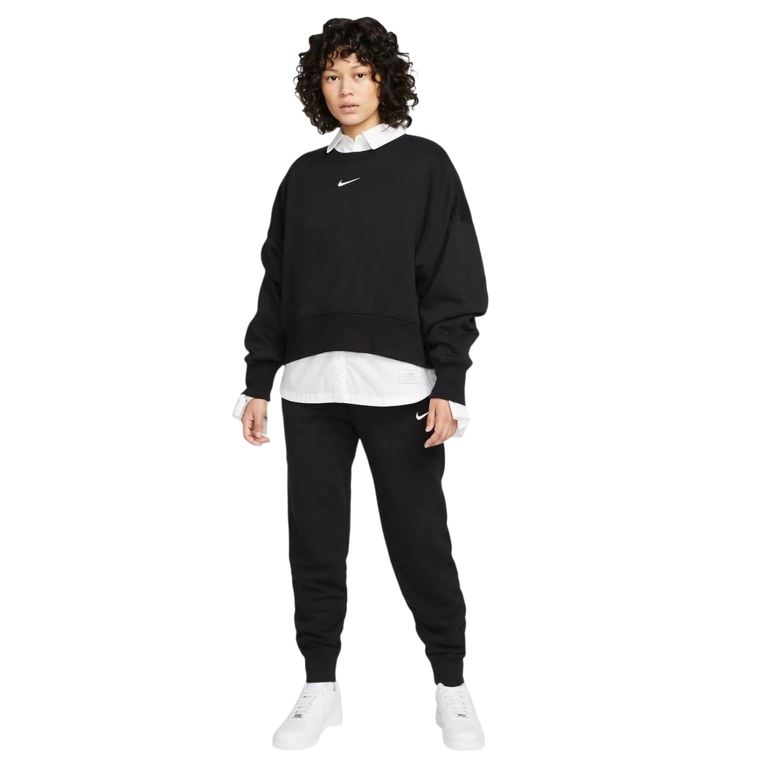Black - Lifestyle - Nike Womens-Ladies Phoenix Fleece Crew Neck Oversized Sweatshirt