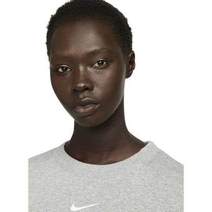 Grey Marl - Side - Nike Womens-Ladies Phoenix Fleece Crew Neck Oversized Sweatshirt