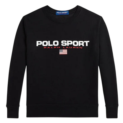 Black - Front - Ralph Lauren Childrens-Kids Logo Crew Neck Sweatshirt