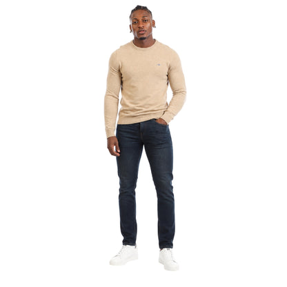 Khaki Brown - Lifestyle - Gant Mens Lambswool Blend Regular Jumper