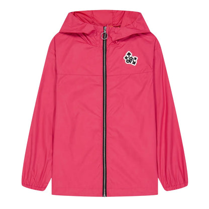Pink - Front - Off White Childrens-Kids Monogram Water Resistant Windbreaker