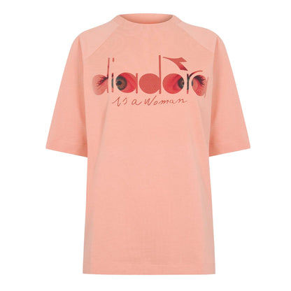 Coral Red - Front - Diadora Womens-Ladies Flowers Crew Neck Raglan T-Shirt