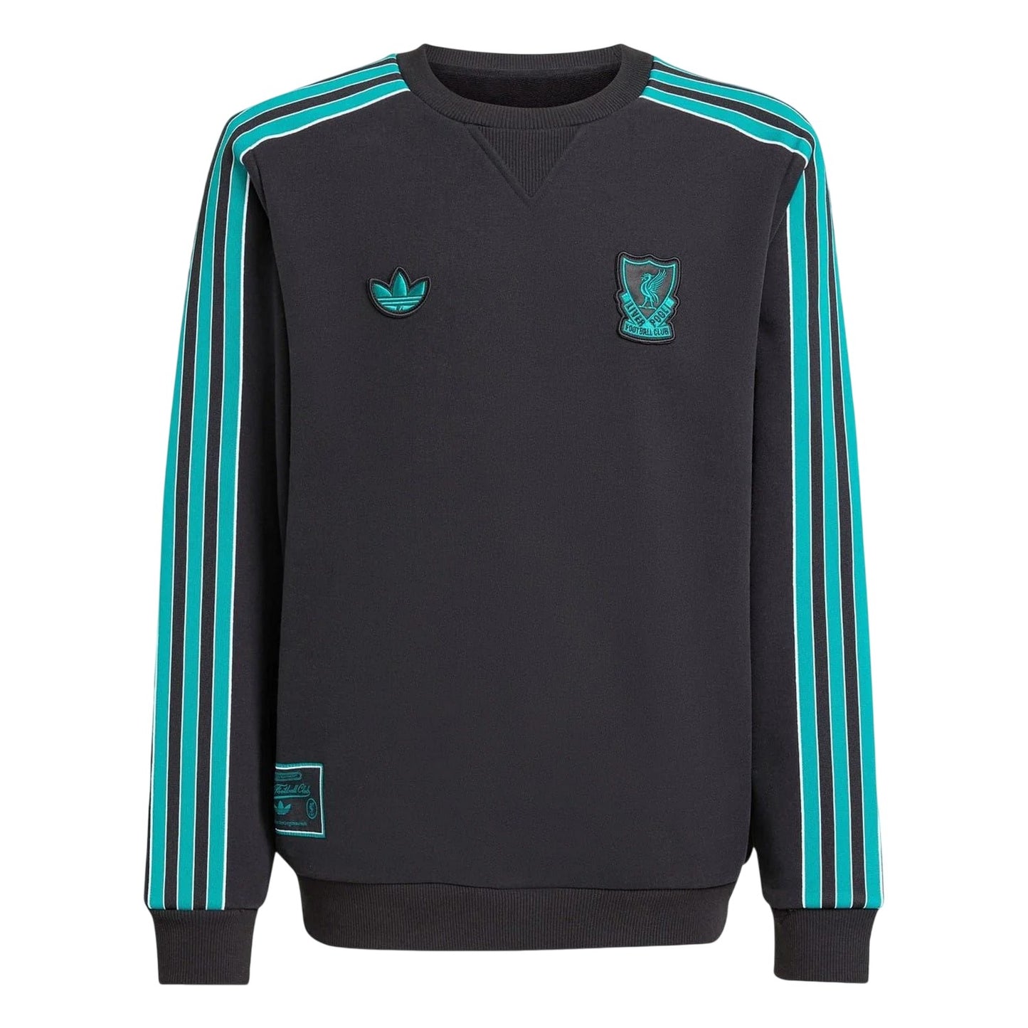 Black - Front - Adidas Childrens-Kids Terrace Icons Liverpool FC Cotton Blend Sweatshirt