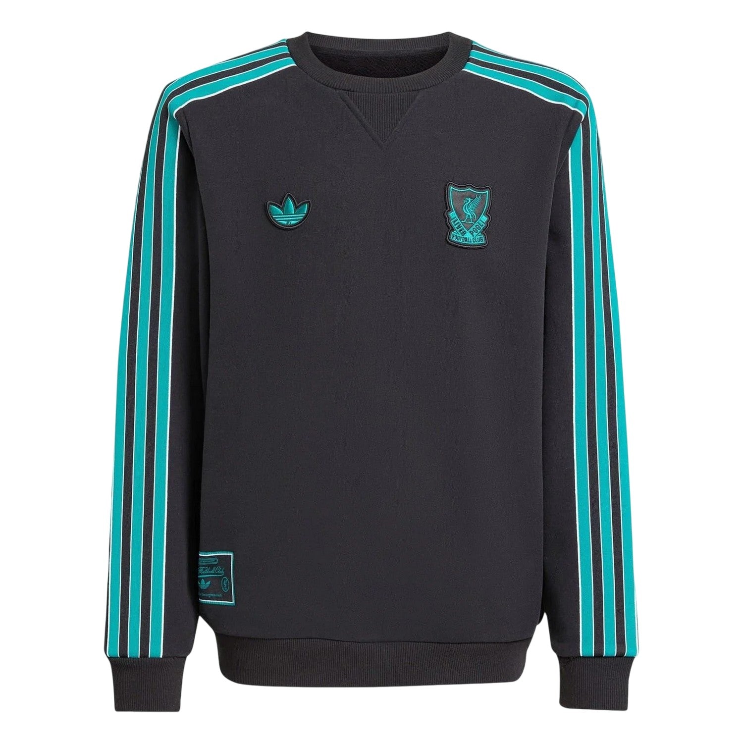 Black - Front - Adidas Childrens-Kids Terrace Icons Liverpool FC Cotton Blend Sweatshirt