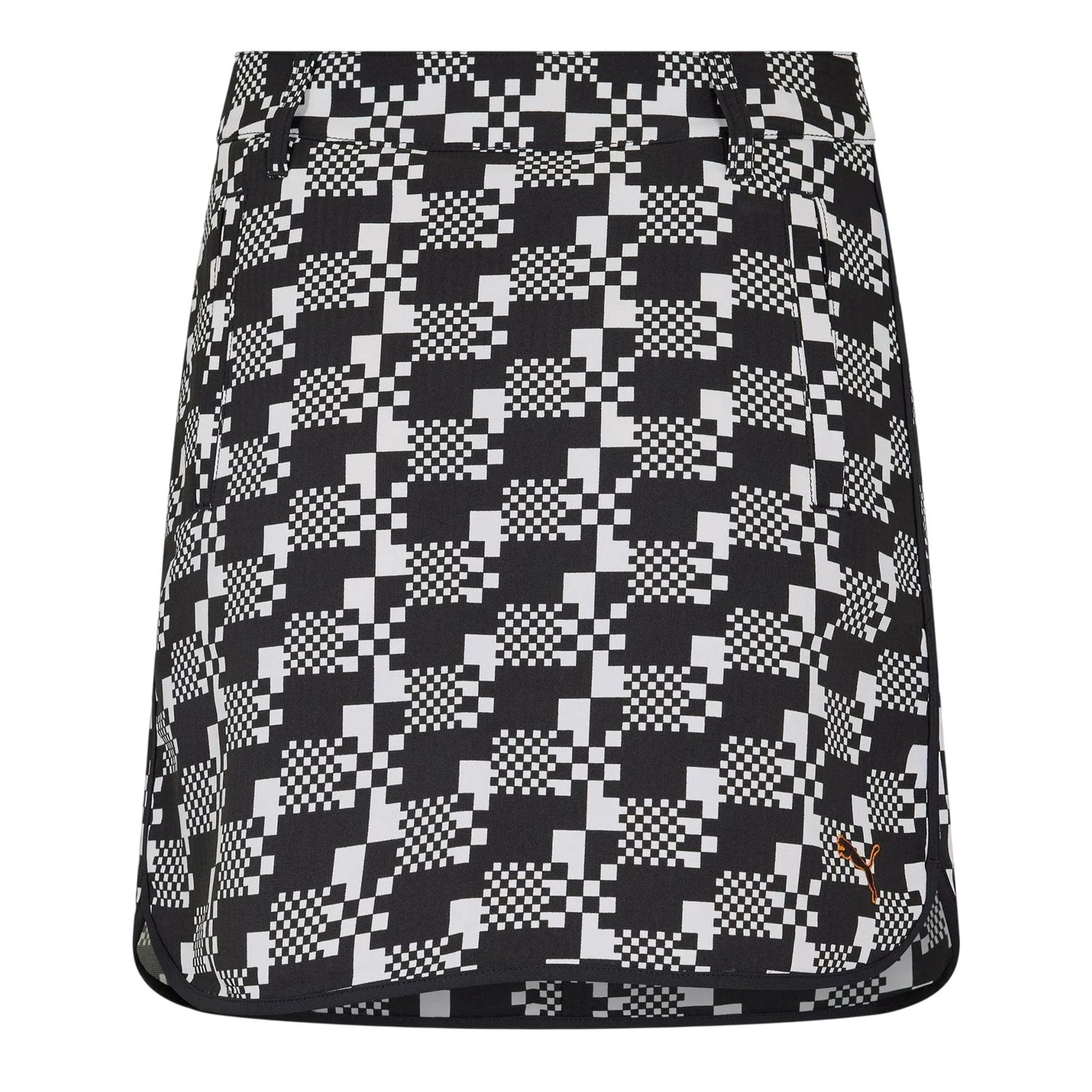 Black - Back - Puma Womens-Ladies Houndstooth Golf Skort