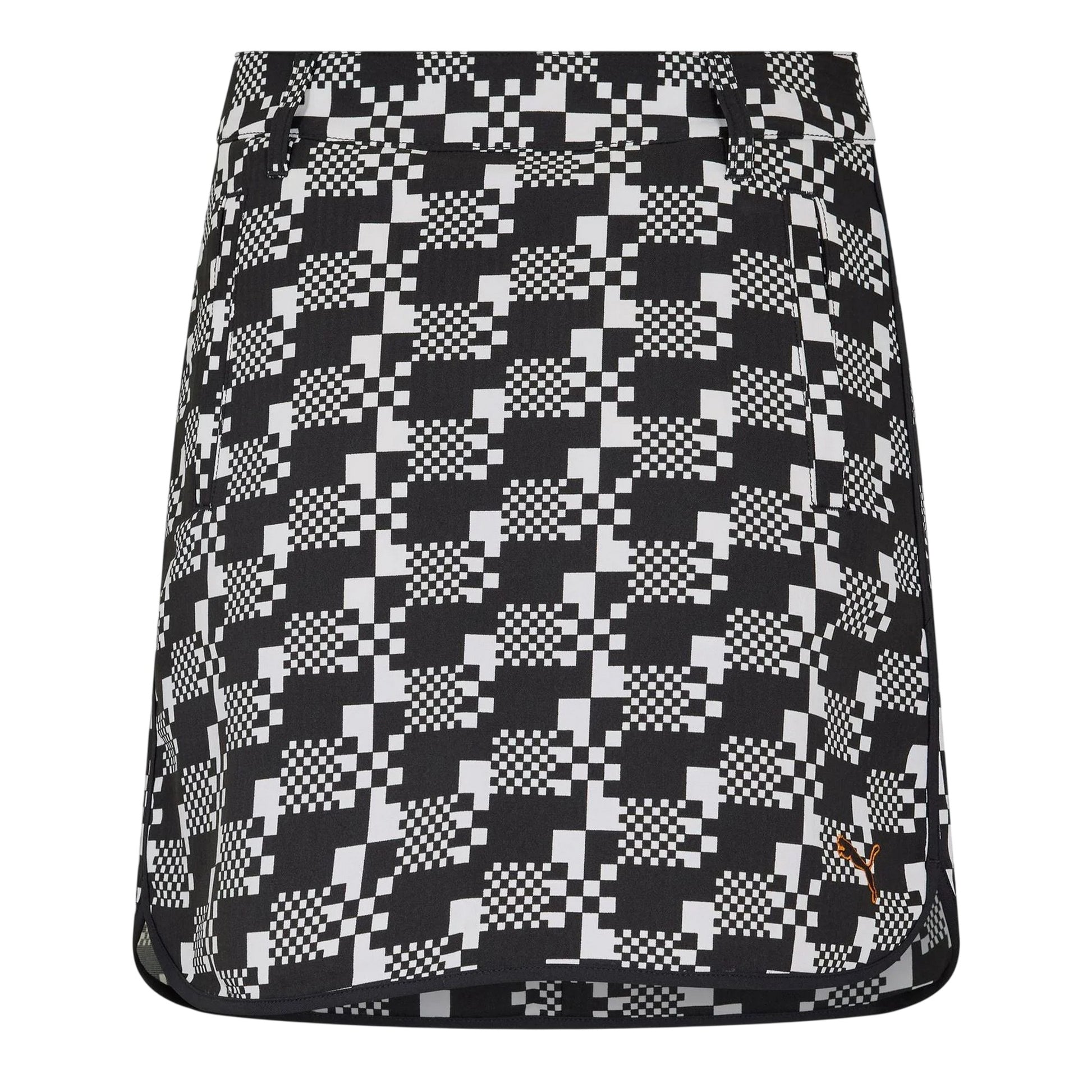 Black - Back - Puma Womens-Ladies Houndstooth Golf Skort