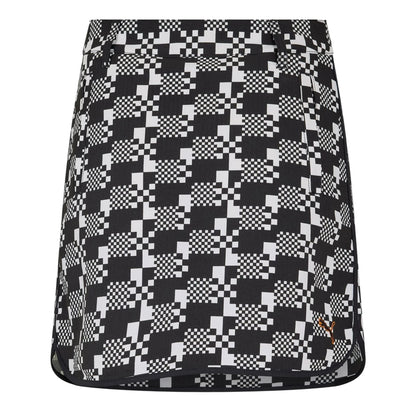 Black - Back - Puma Womens-Ladies Houndstooth Golf Skort