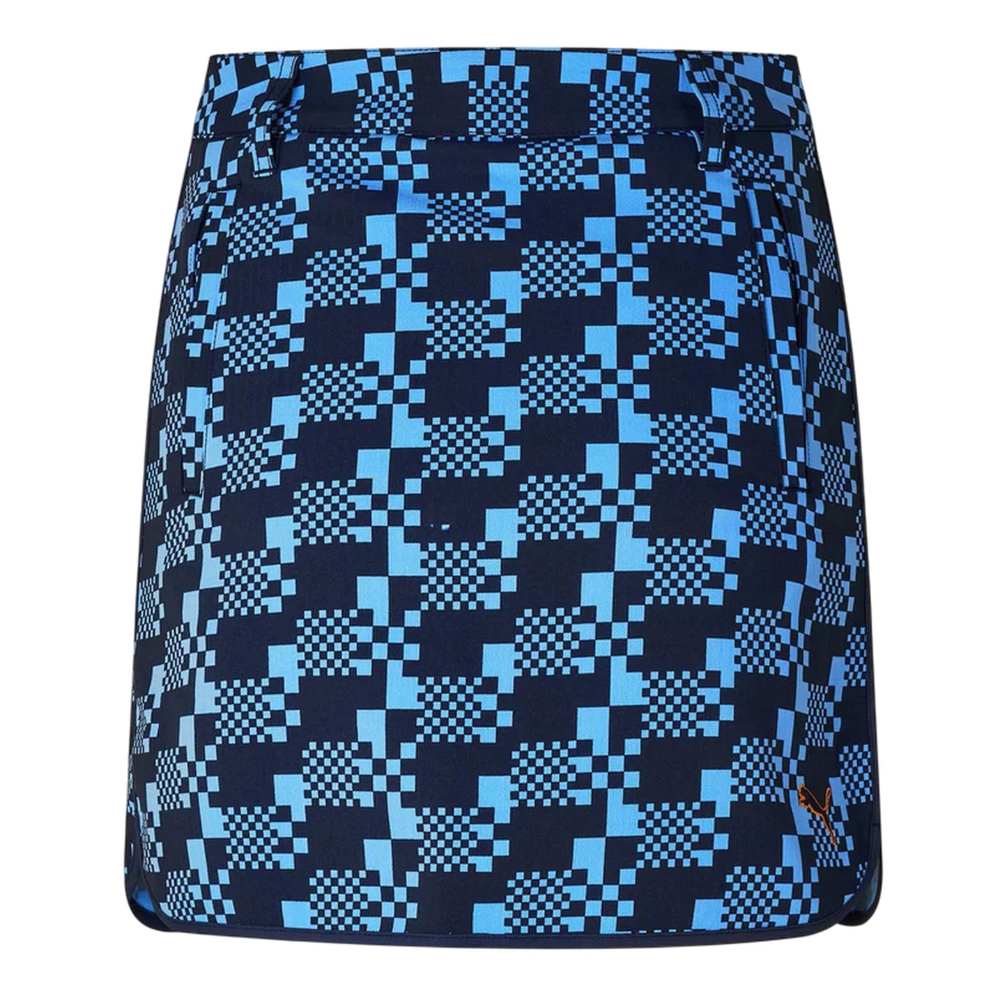 Purple - Back - Puma Womens-Ladies Houndstooth Golf Skort