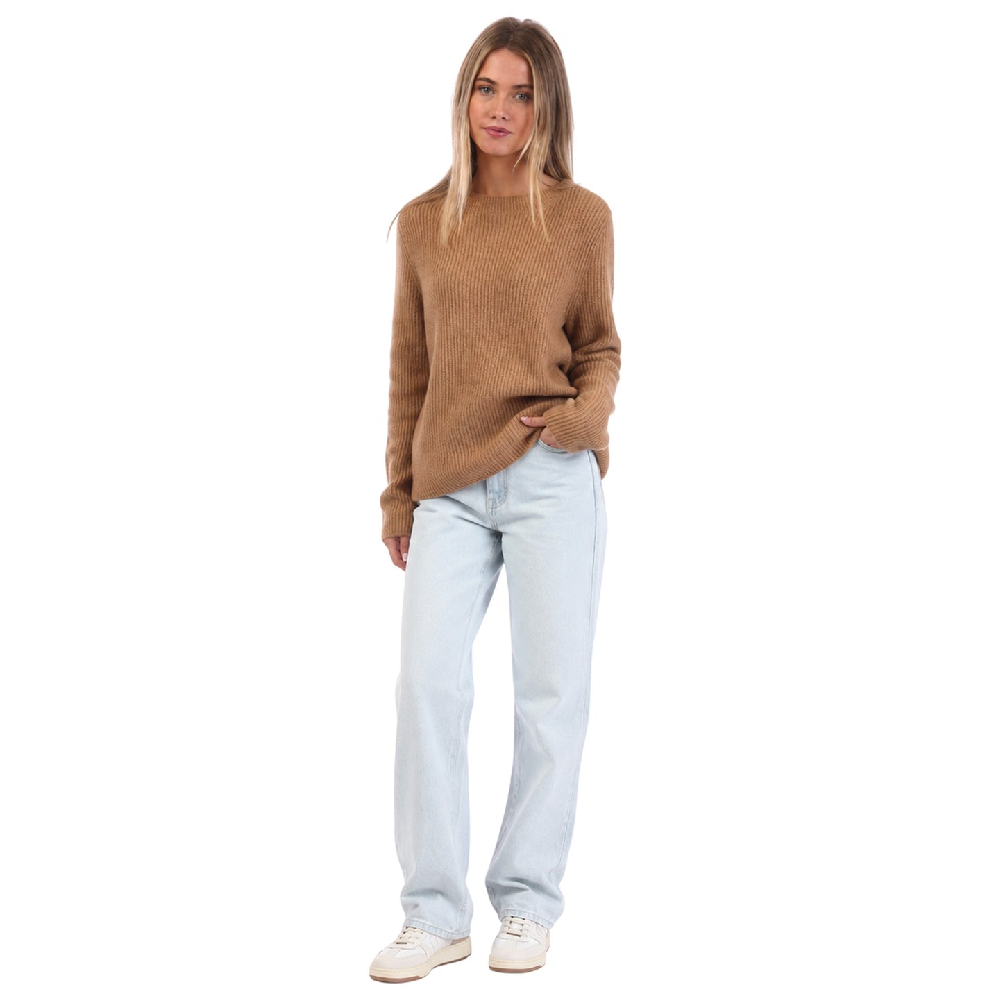 Beige - Lifestyle - Boss Womens-Ladies Rib Knit Pullover