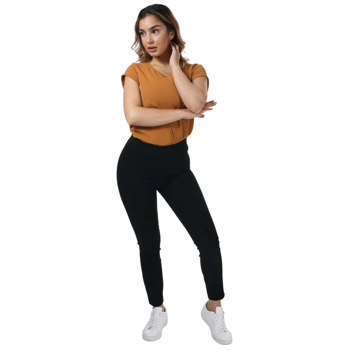 Black - Close up - Tommy Hilfiger Womens-Ladies Essential High Waist Trousers