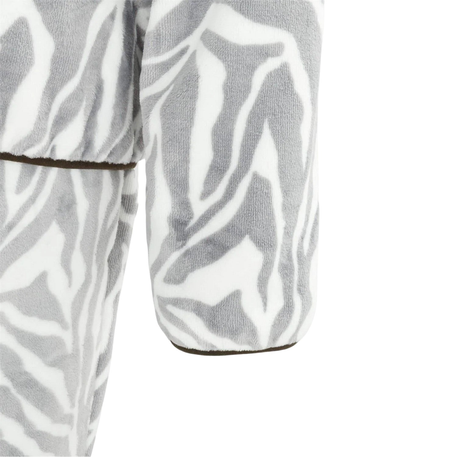 White-Black - Side - Biba Womens-Ladies Zebra Print Fleece Funnel Neck Loungewear Set