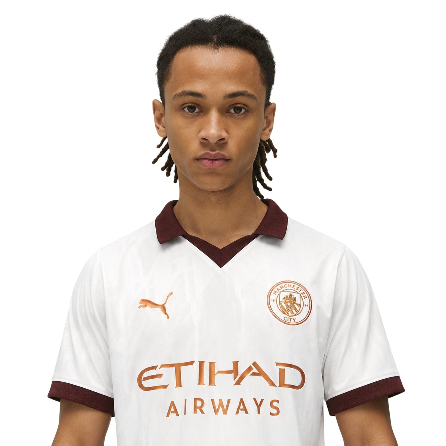White-Brown - Side - Puma Mens Manchester City FC Replica Football Shirt