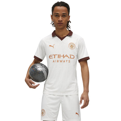 White-Brown - Lifestyle - Puma Mens Manchester City FC Replica Football Shirt