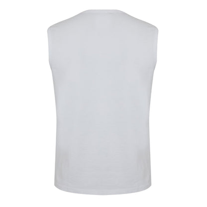 White - Back - Lonsdale Mens Plain Sleeveless Vest Top